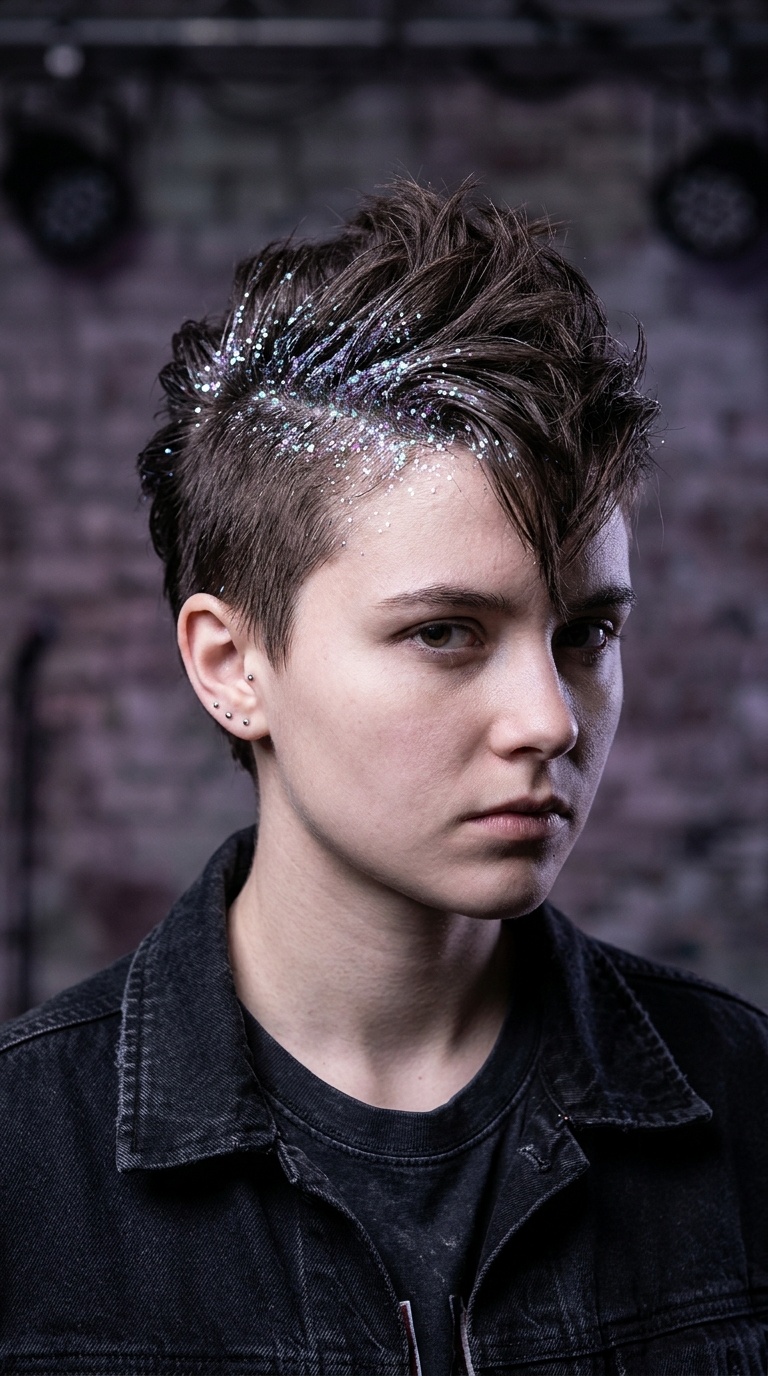 Faux-Hawk with Glitter Roots