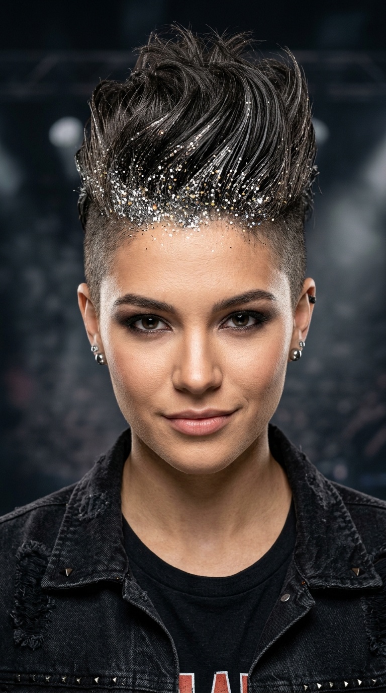 Faux Hawk with Glitter Roots