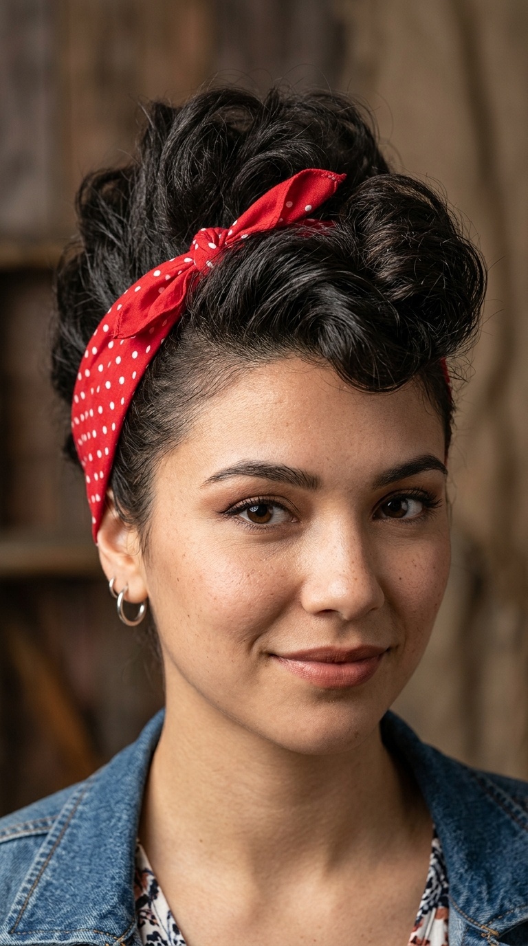 Faux Hawk with Scarf Accent