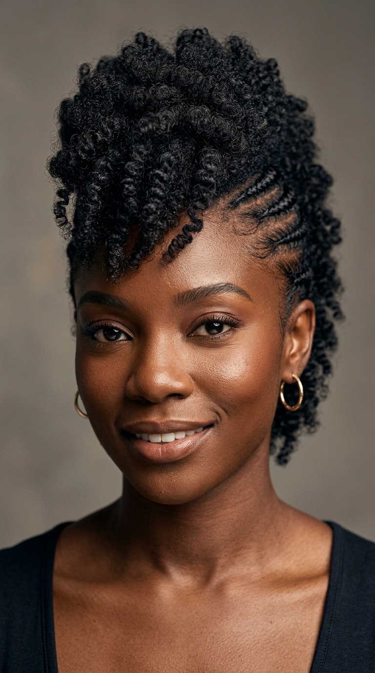 Faux Hawk with Side Cornrows