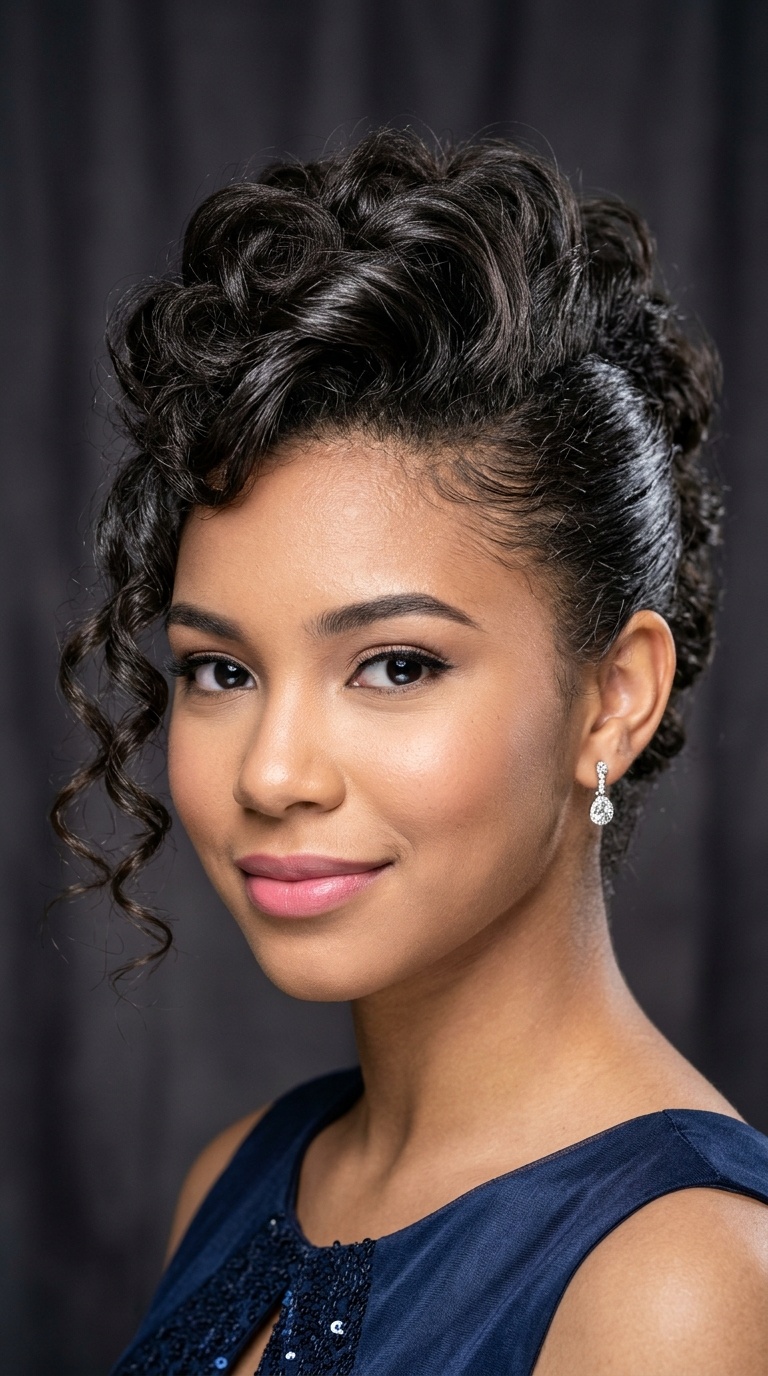 Faux Hawk with Side Curls