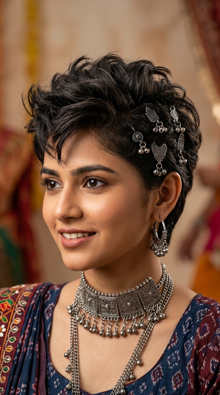 Faux Hawk with Tribal Hair Pins