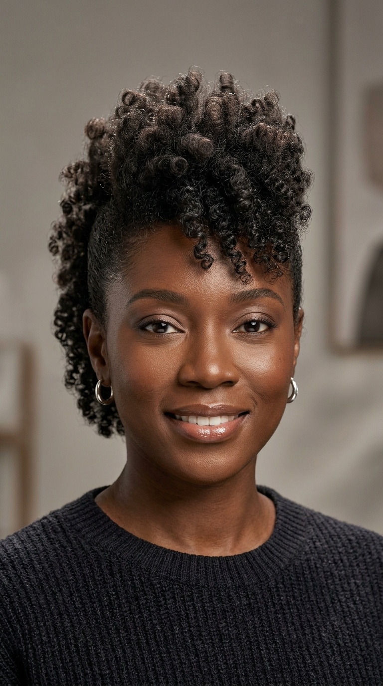 Faux Hawk with Voluminous Curls
