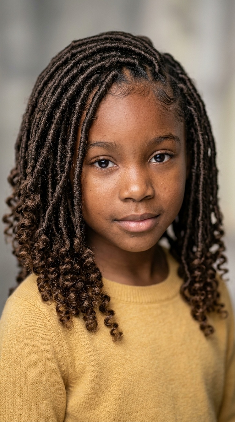 Faux Locs with Curly Ends