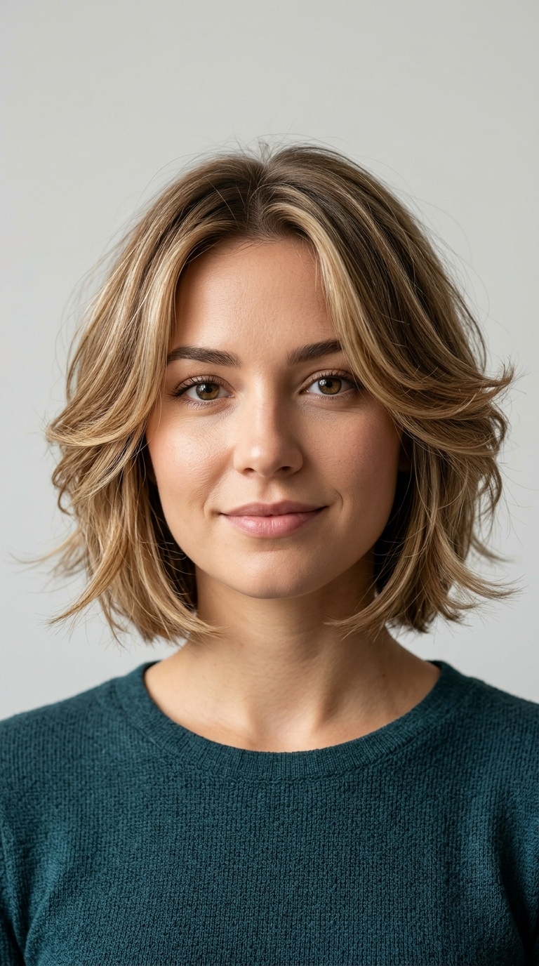 Feathered Bob with Side-Flipped Ends