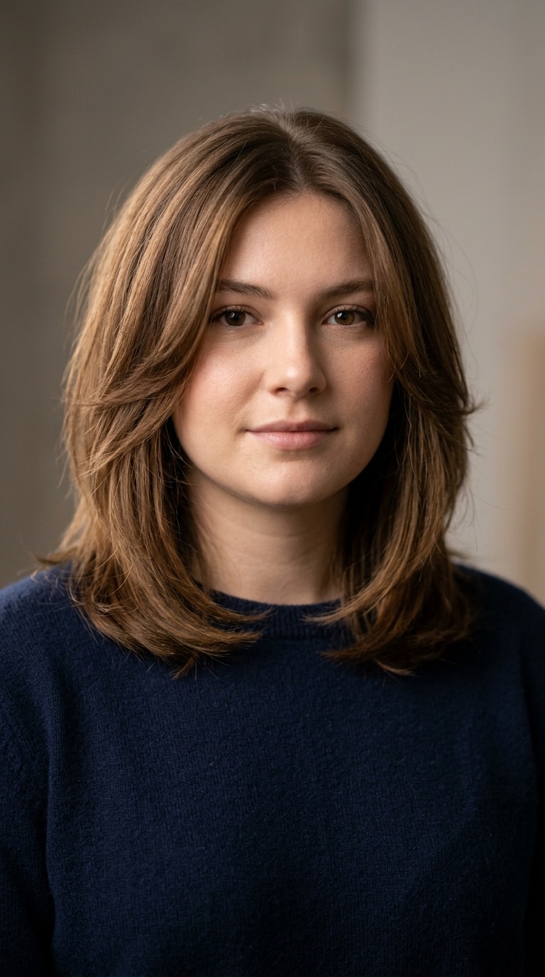 Feathered Collarbone-Length Layers
