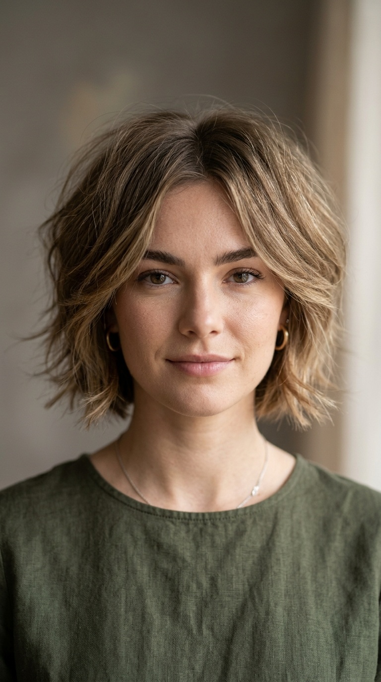 Feathered Jaw-Line Bob