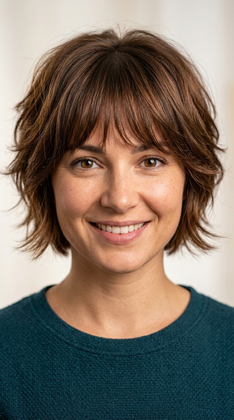 Feathered Layers with Bangs