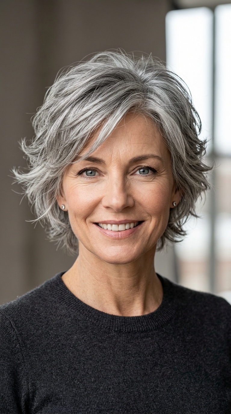 Feathered Silver Fox Cut