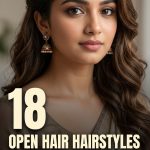 18 Open Hair Hairstyles for Saree Looks with Waves and Traditional Details