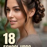 18 School Updo Hairstyles with Braids, Buns and Practical Styling