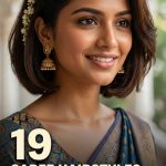 19 Saree Hairstyles for Short Hair with Traditional Details and Modern Shapes