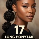 17 Long Ponytail Hairstyles for Black Women with Sleek and Textured Finishes