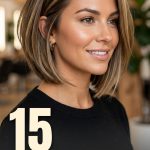 15 Short Hairstyles for Round Face Women in Angled Bobs