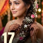 17 Mehandi Hairstyles for Bride Looks with Floral Braids