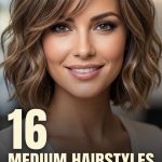 16 Medium Hairstyles for Round Faces with Side-Swept Bangs