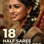 18 Half Saree Hairstyles for Short Hair Using Hair Extensions
