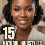 15 Natural Hairstyles for Work in Flat Twists and Low Puffs