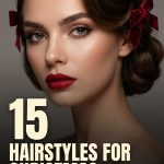 15 Hairstyles for Christmas Party Nights with Velvet Bows