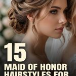 15 Maid of Honor Hairstyles for Long Hair Standing by the Bride