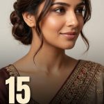 15 Graceful easy hairstyles for medium length hair on saree