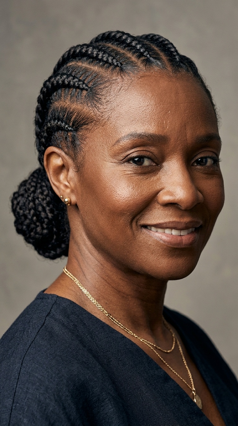 Feed-in Braids with a Low Bun
