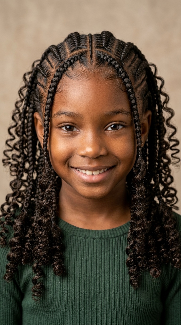 Feed-in Braids with Curly Tendrils