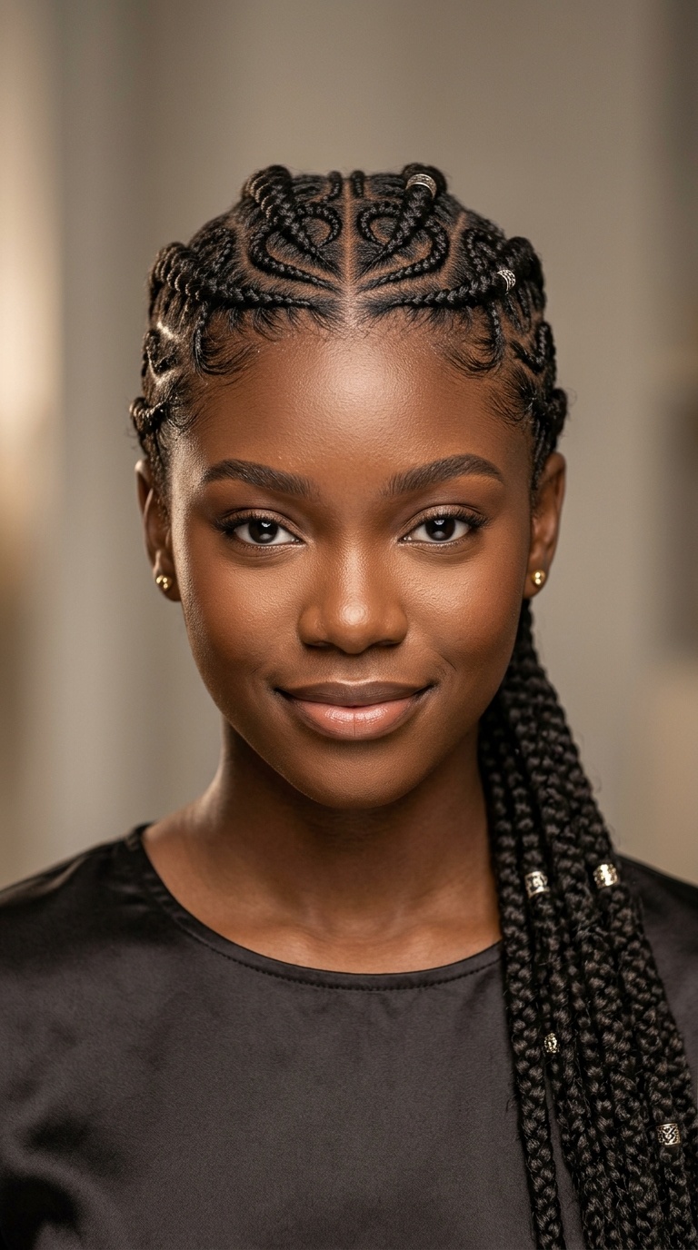 Feed-in Braids with Intricate Swirl Designs