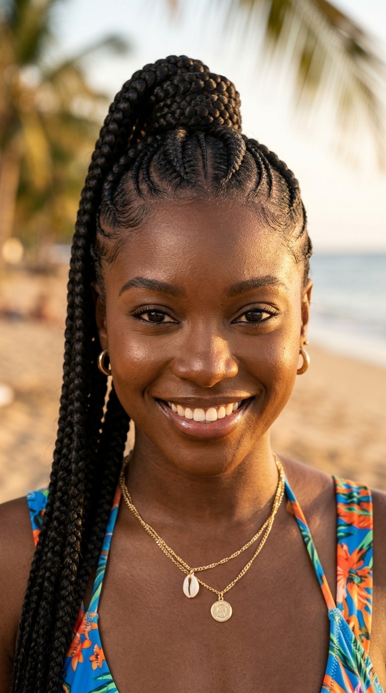 Feed-In High Braided Ponytail