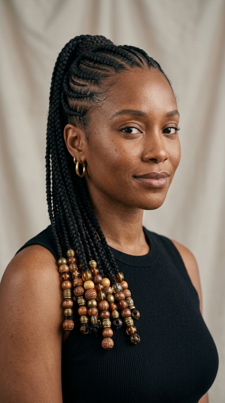 Feed-In Ponytail with Heavy Weighted Beads