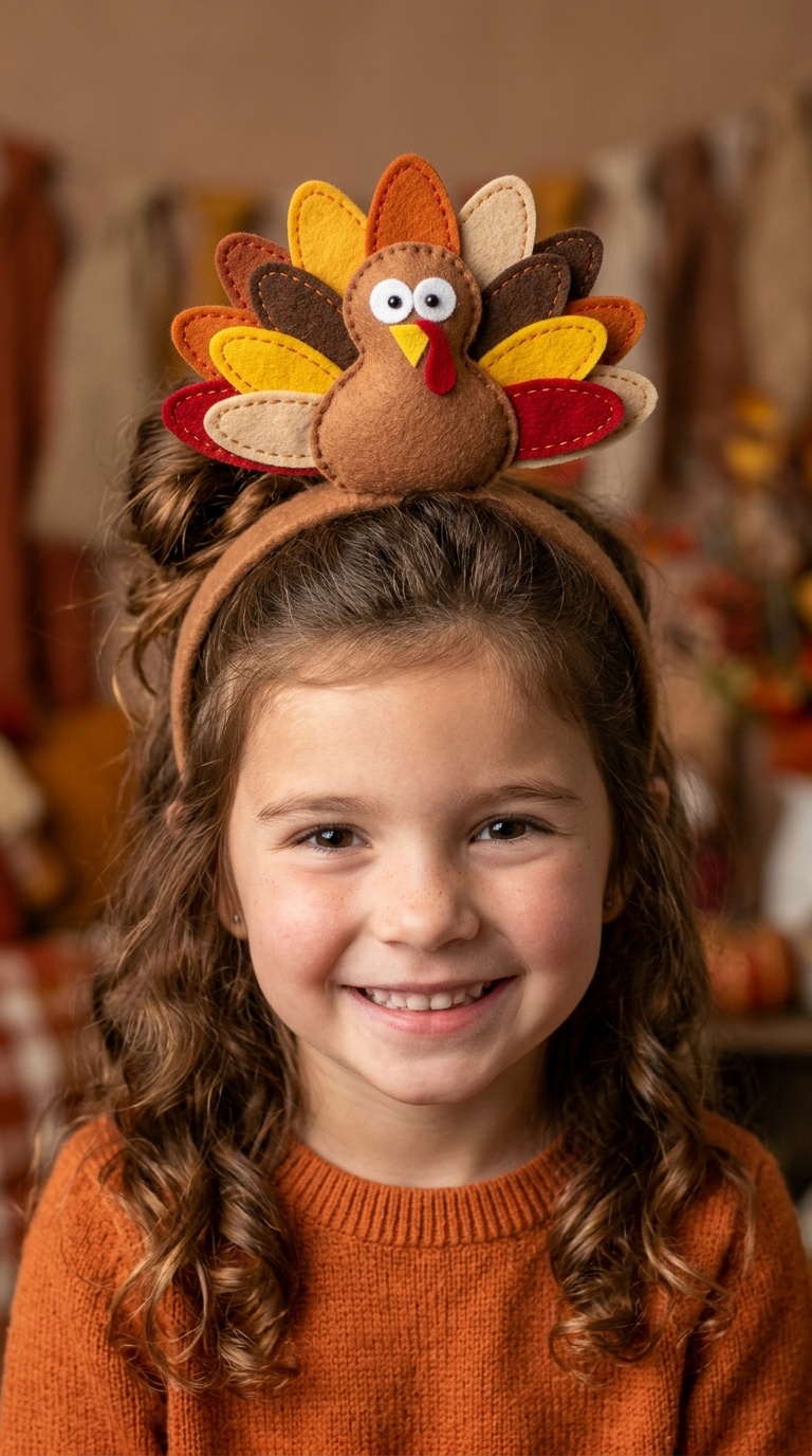 Felt Turkey Face Headband