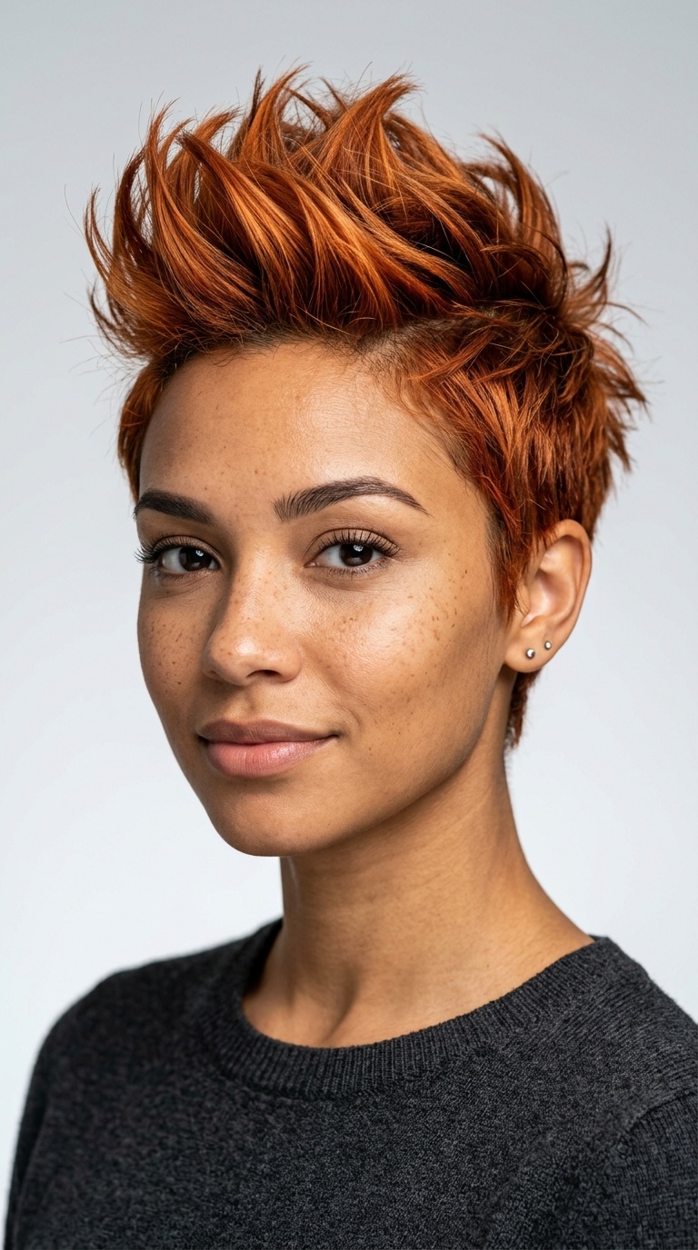 Fiery Copper Faux Hawk