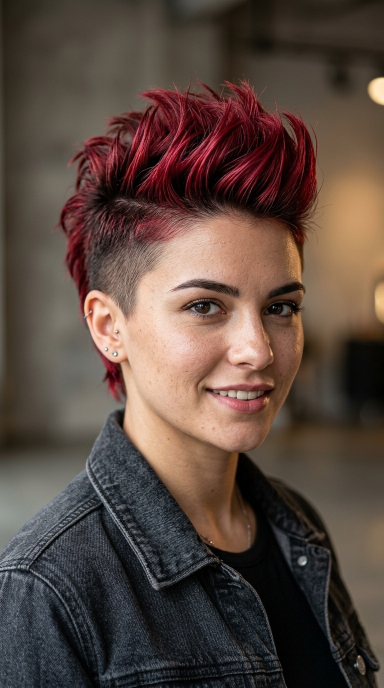Fiery Crimson Faux Hawk
