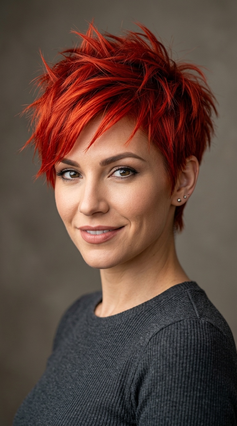Fiery Red Choppy Spikes