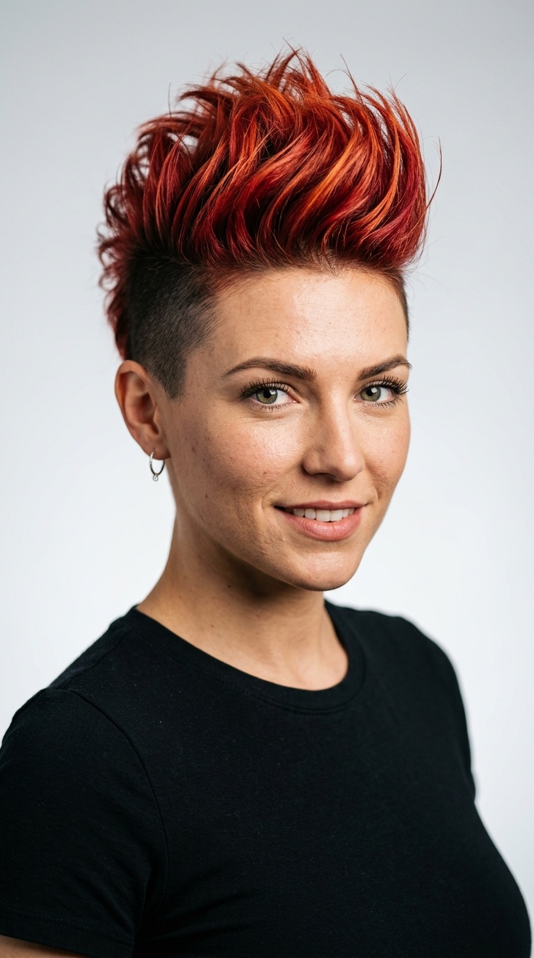 Fiery Red Faux-Hawk
