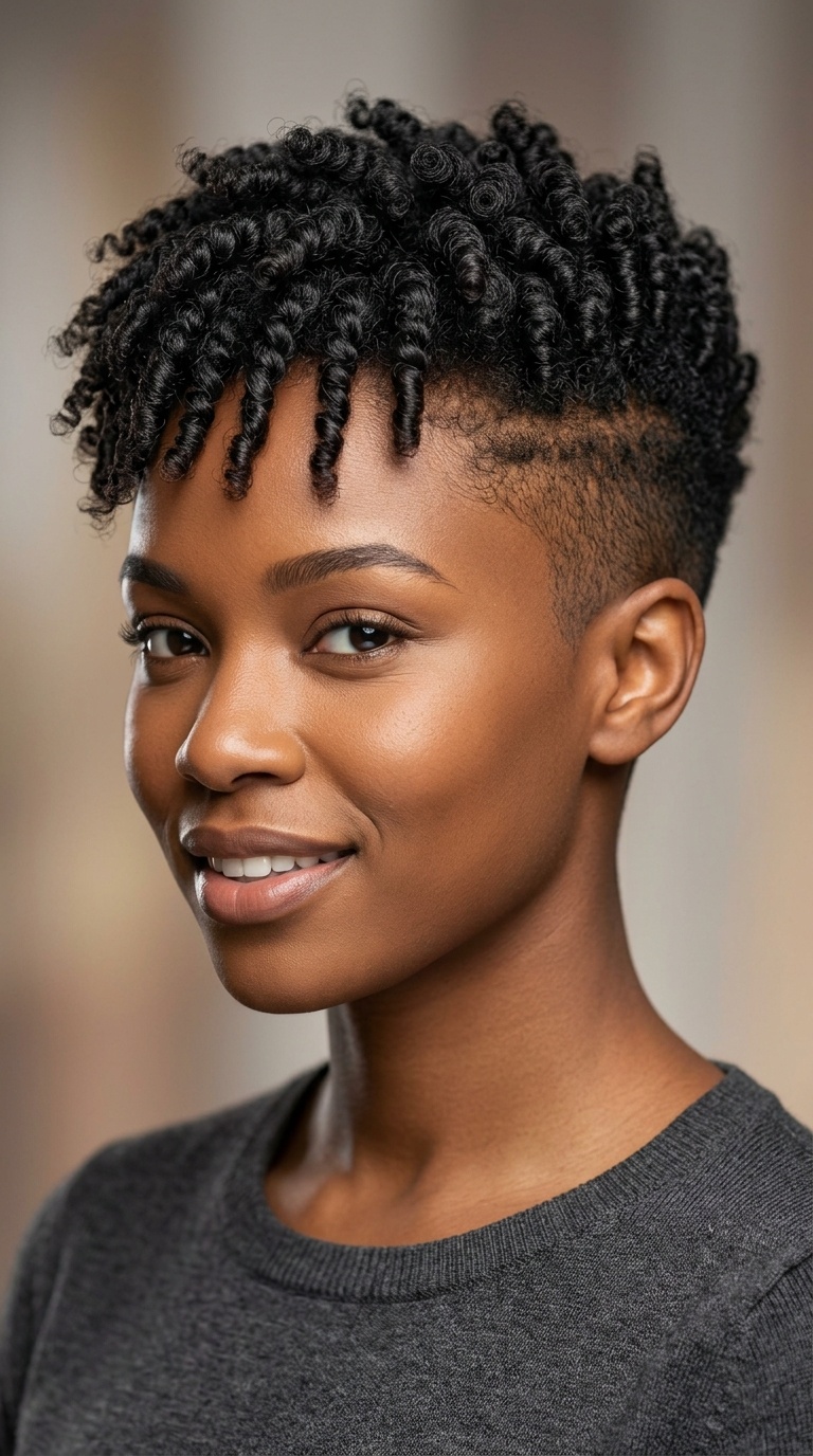 Finger Coils with Shaved Sides