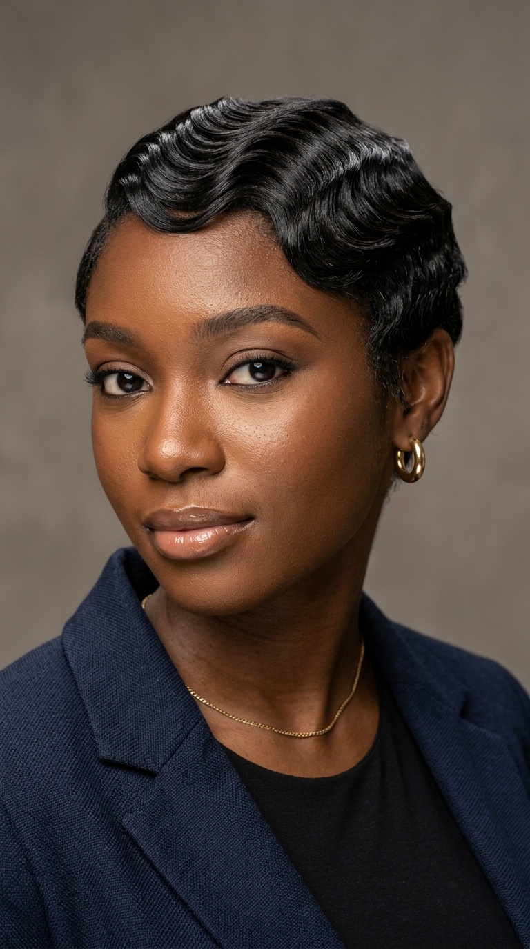 Finger Waves on Short Hair