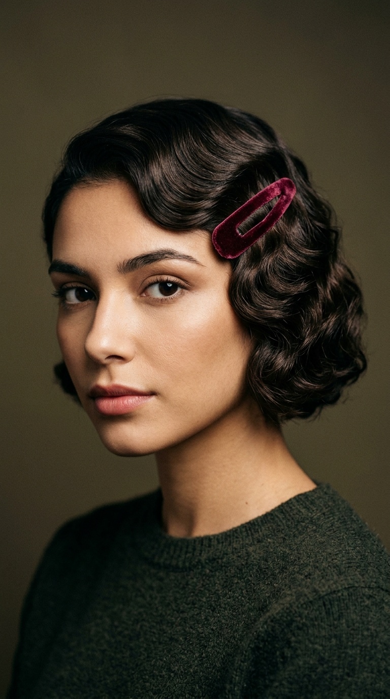 Finger Waves with a Velvet Snap Clip