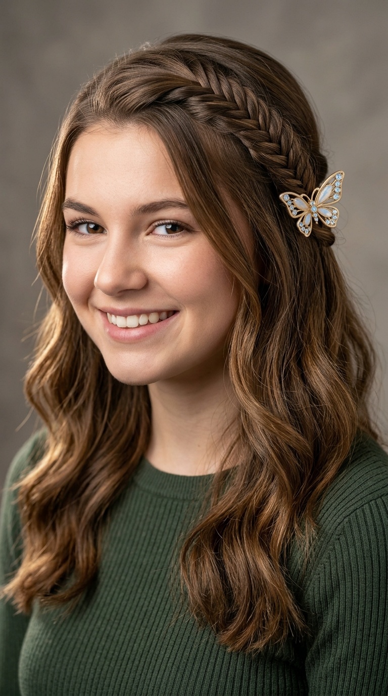 Fishtail Accent with Butterfly Clip