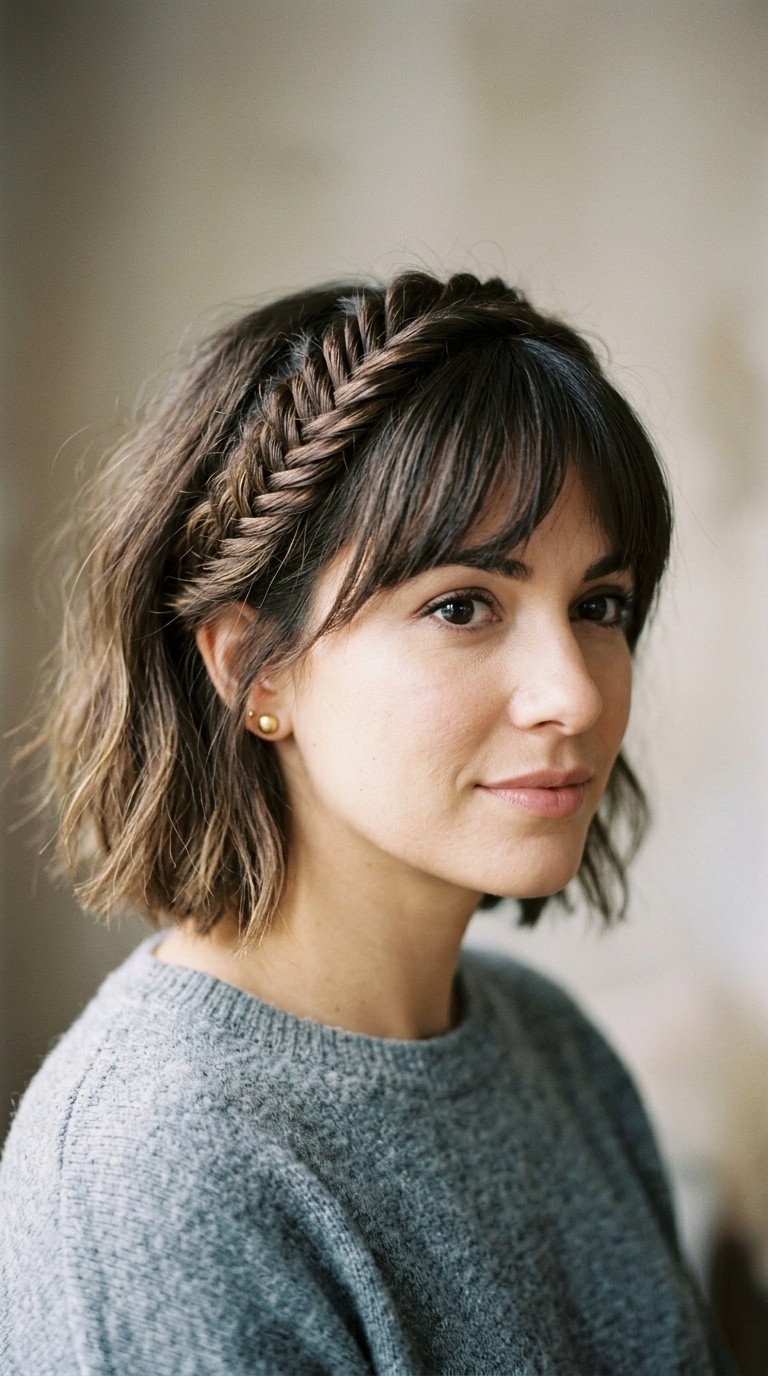 Fishtail Braid Bangs