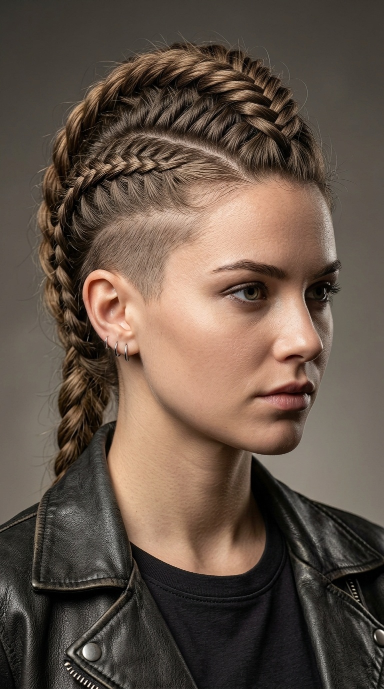 Fishtail Braid Hawk with Tapered Sides