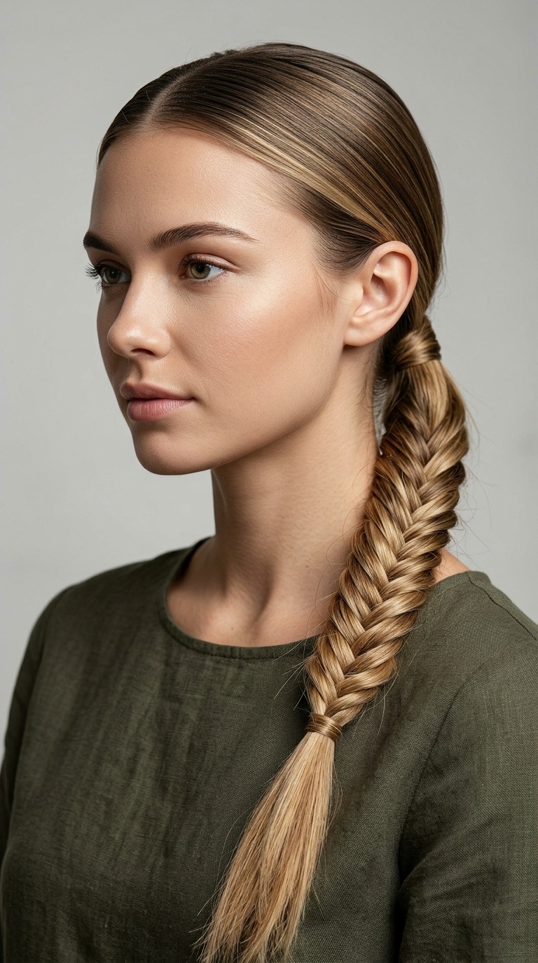 Fishtail Braid Low Pony