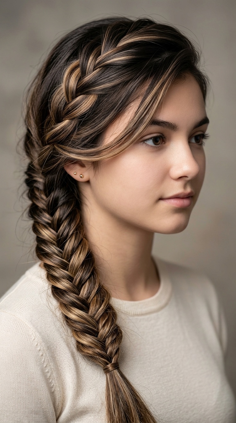 Fishtail Braid Side-Sweep