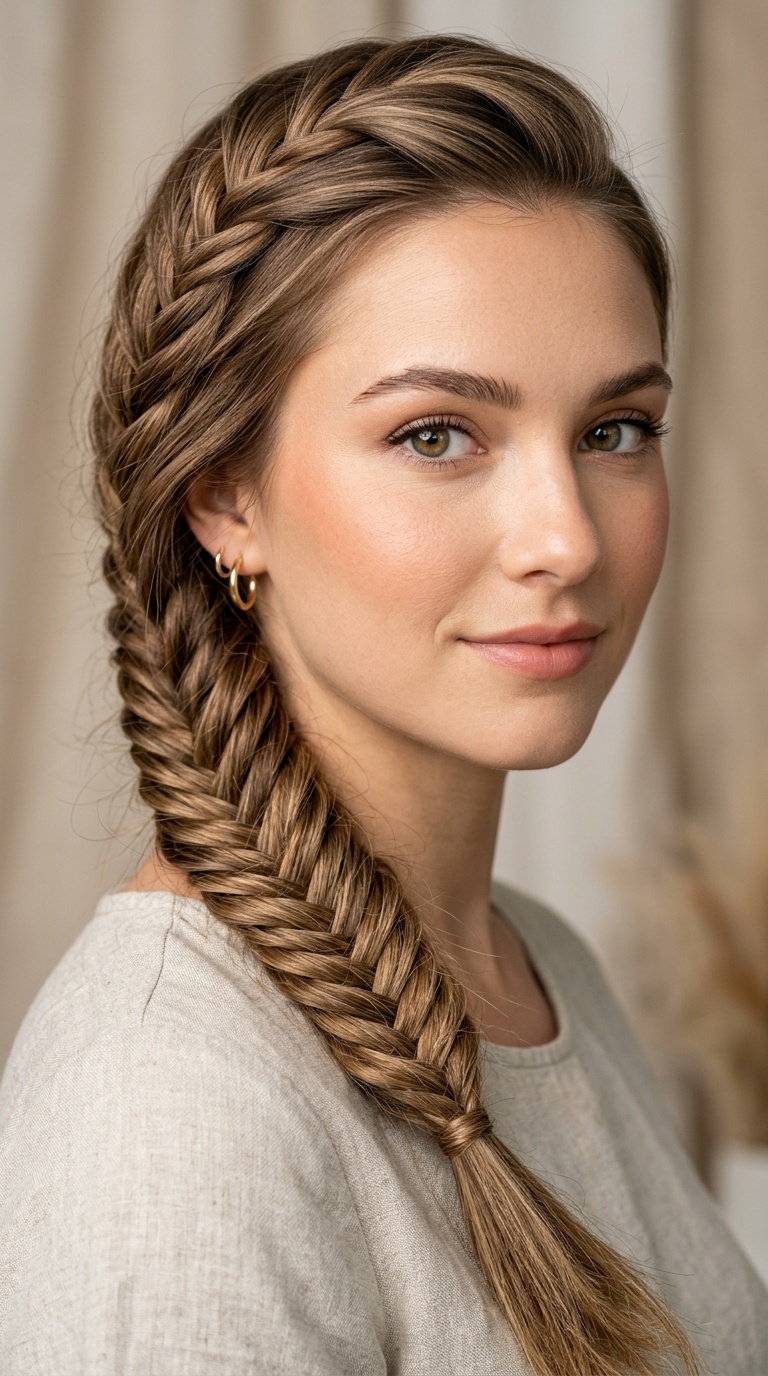 Fishtail Braid Side Sweep