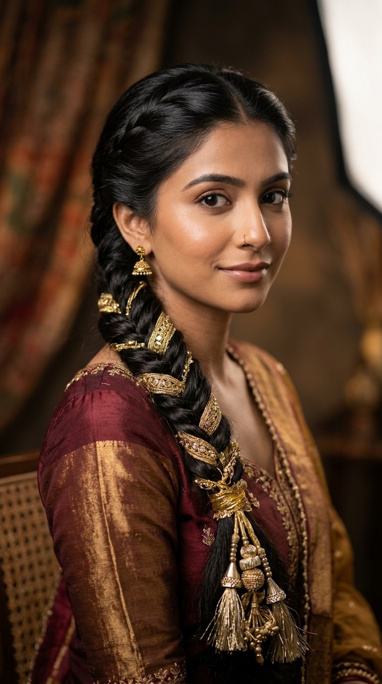 Fishtail Braid with a Golden Parandi