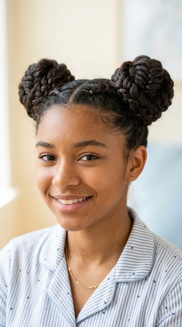 Fishtail Braided Space Buns