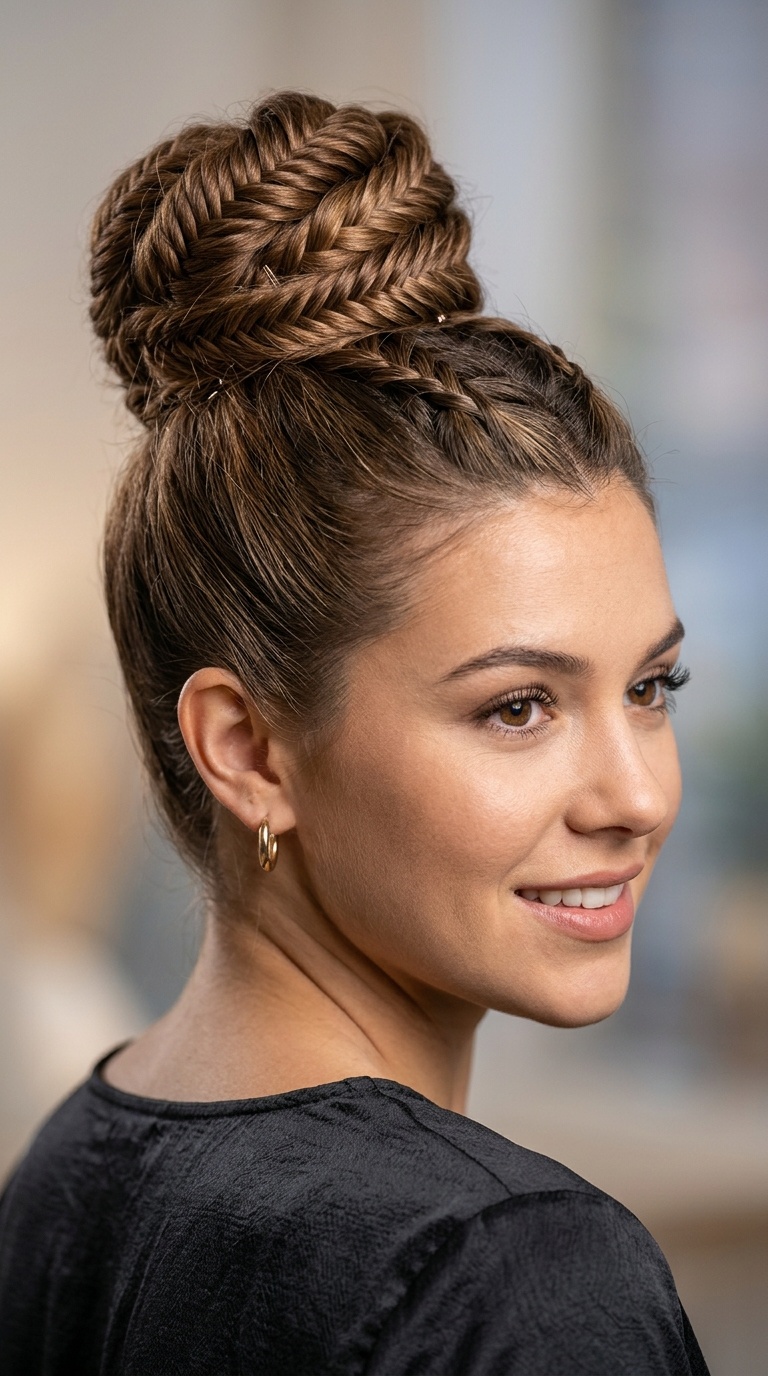 Fishtail Braided Top Knot