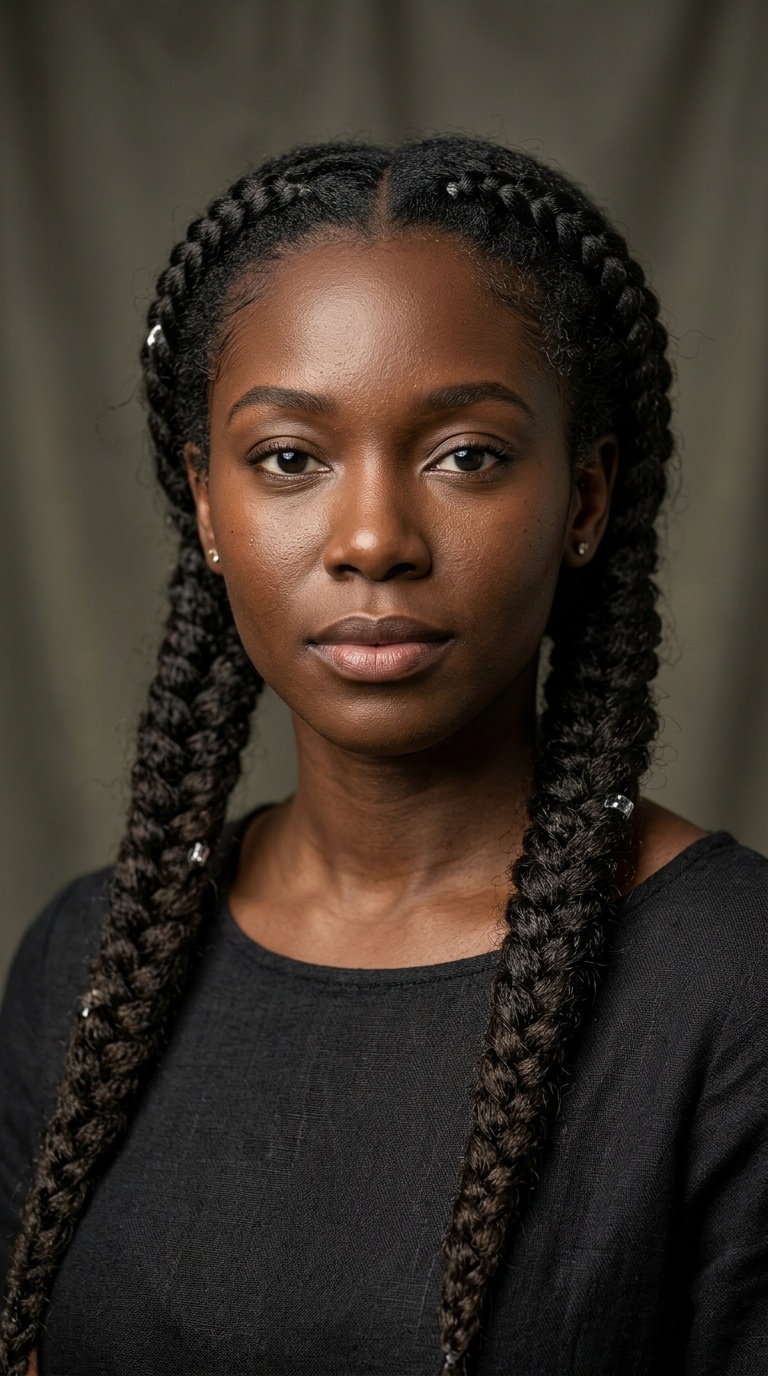 Fishtail Braids on Natural Hair
