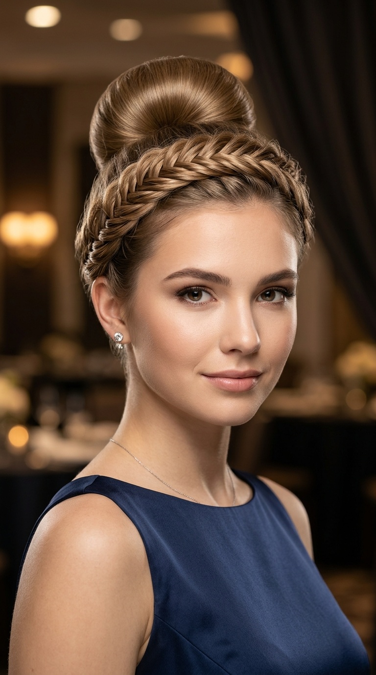 Fishtail Crown with a Sleek Bun