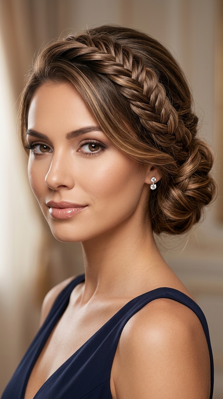 Fishtail Halo Updo